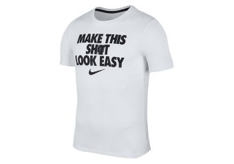 NIKE DRY 'MAKE THIS SHOT LOOK EASY' BASKETBALL TEE WHITE