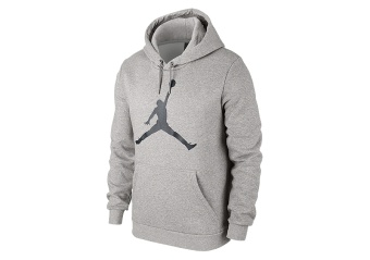NIKE AIR JORDAN FLIGHT FLEECE JUMPMAN AIR HOODIE DARK GREY HEATHER
