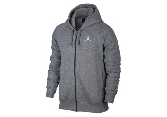 NIKE AIR JORDAN FLIGHT FLEECE FULL-ZIP HOODIE CARBON HEATHER