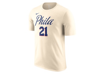 NIKE NBA JOEL EMBIID PHILADELPHIA 76ERS CITY EDITION DRY TEE NATURAL WHITE