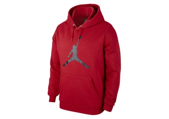 NIKE AIR JORDAN FLIGHT FLEECE JUMPMAN AIR HOODIE GYM RED