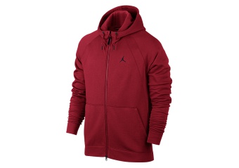 NIKE AIR JORDAN WINGS FLEECE FULL-ZIP HOODIE GYM RED