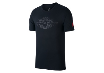NIKE AIR JORDAN RISE SHORT-SLEEVE BASKETBALL TEE BLACK