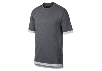 NIKE AIR JORDAN SPORTSWEAR TECH SHORT-SLEEVE TOP CARBON HEATHER