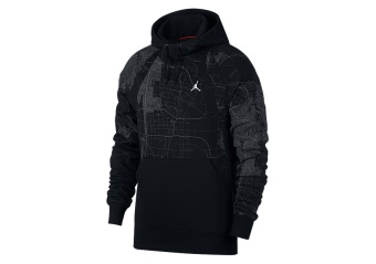 NIKE AIR JORDAN WINGS 'CITY OF FLIGHT' PULLOVER HOODIE BLACK