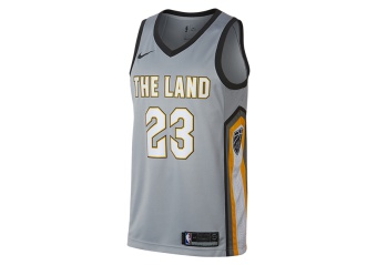 NIKE NBA LEBRON JAMES CLEVELAND CAVALIERS CITY EDITION SWINGMAN FLT SILVER