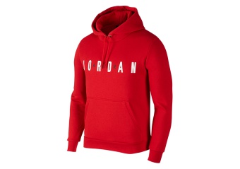 NIKE AIR JORDAN FLIGHT FLEECE PULLOVER HOODIE GYM RED