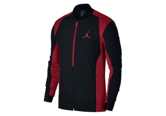 NIKE AIR JORDAN ULTIMATE FLIGHT JACKET BLACK GYM RED