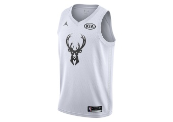 NIKE AIR JORDAN NBA GIANNIS ANTETOKOUNMPO ALL-STAR 2018 SWINGMAN JERSEY WHITE