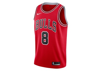 NIKE NBA ZACH LAVINE CHICAGO BULLS SWINGMAN JERSEY ROAD UNIVERSITY RED