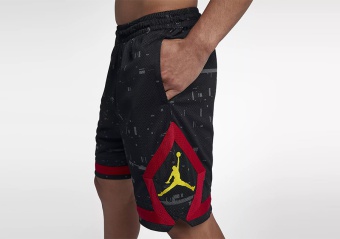 NIKE AIR JORDAN SPORTSWEAR LAST SHOT DIAMOND SHORTS BLACK