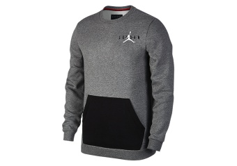NIKE AIR JORDAN SPORTSWEAR JUMPMAN AIR FLEECE CREW CARBON HEATHER