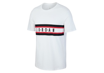 NIKE AIR JORDAN BASKETBALL DRY GRAPHIC 4 TEE WHITE