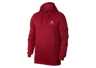 NIKE AIR JORDAN SPORTSWEAR JUMPMAN HYBRID FLEECE PULLOVER GYM RED