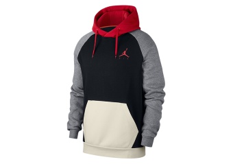 NIKE AIR JORDAN SPORTSWEAR JUMPMAN FLEECE PULLOVER BLACK CARBON HEATHER