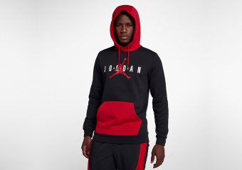 NIKE AIR JORDAN SPORTSWEAR JUMPMAN AIR FLEECE PULLOVER BLACK