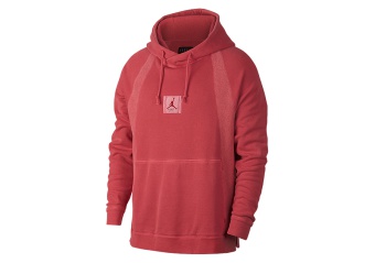 NIKE AIR JORDAN SPORTSWEAR WINGS WASHED FLEECE PULLOVER GYM RED