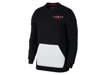 NIKE AIR JORDAN SPORTSWEAR JUMPMAN AIR FLEECE CREW BLACK