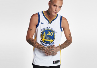 NIKE NBA GOLDEN STATE WARRIORS STEPHEN CURRY HOME SWINGMAN JERSEY WHITE