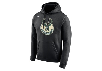 NIKE NBA MILWAUKEE BUCKS LOGO HOODIE BLACK