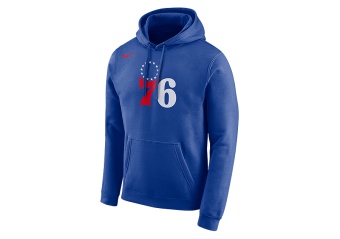 NIKE NBA PHILADELPHIA 76ERS LOGO HOODIE RUSH BLUE