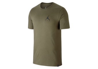 NIKE AIR JORDAN SPORTSWEAR JUMPMAN AIR EMBROIDERED TEE OLIVE CANVAS