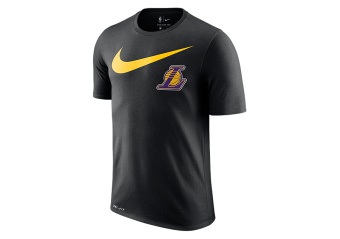 NIKE NBA LOS ANGELES LAKERS SWOOSH LOGO DRY TEE BLACK