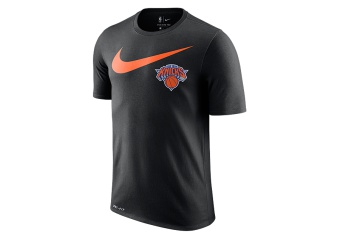 NIKE NBA NEW YORK KNICKS SWOOSH LOGO DRY TEE BLACK