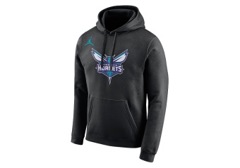 NIKE AIR JORDAN NBA CHARLOTTE HORNETS LOGO HOODIE BLACK