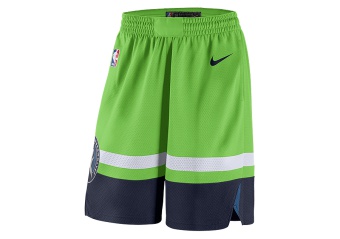 NIKE NBA MINNESOTA TIMBERWOLVES SWINGMAN SHORTS ACTION GREEN