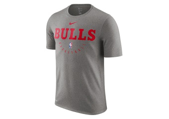 NIKE NBA CHICAGO BULLS DRY TEE DARK GREY HEATHER
