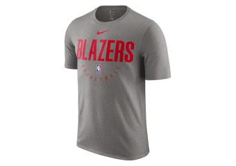 NIKE NBA PORTLAND TRAIL BLAZERS DRY TEE DARK GREY HEATHER
