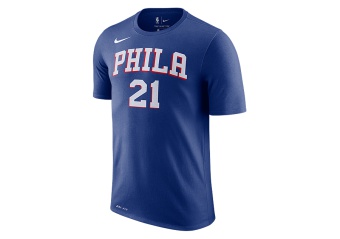 NIKE NBA PHILADELPHIA 76ERS JOEL EMBIID DRY TEE RUSH BLUE