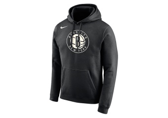 NIKE NBA BROOKLYN NETS LOGO HOODIE BLACK