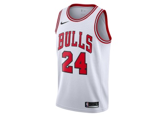 NIKE NBA CHICAGO BULLS LAURI MARKKANEN SWINGMAN HOME JERSEY WHITE