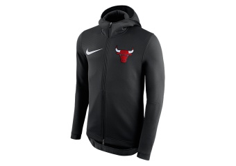 NIKE NBA CHICAGO BULLS THERMAFLEX SHOWTIME HOODIE BLACK