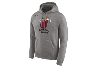 NIKE NBA MIAMI HEAT LOGO HOODIE DARK GREY HEATHER