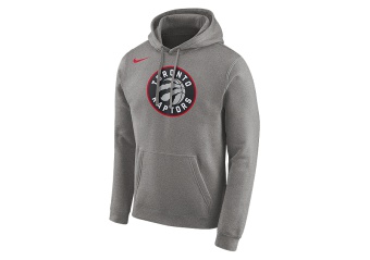NIKE NBA TORONTO RAPTORS LOGO HOODIE PO LOGO DARK GREY HEATHER
