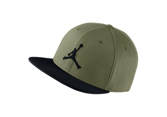 NIKE AIR JORDAN JUMPMAN SNAPBACK HAT OLIVE CANVAS BLACK