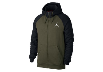 NIKE AIR JORDAN SPORTSWEAR JUMPMAN FLEECE HOODIE OLIVE CANVAS