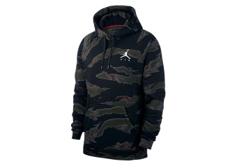 NIKE AIR JORDAN JUMPMAN FLEECE CAMO HOODIE BLACK