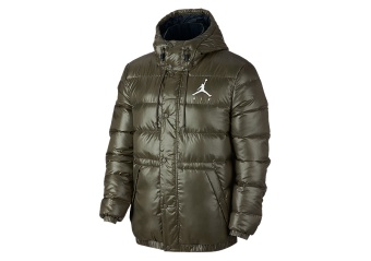 NIKE AIR JORDAN JUMPMAN PUFFER JACKET OLIVE CANVAS