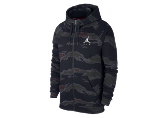 NIKE AIR JORDAN JUMPMAN FLEECE CAMO HOODIE BLACK