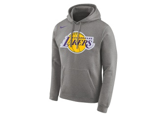 NIKE NBA LOS ANGELES LAKERS LOGO HOODIE DARK GREY HEATHER