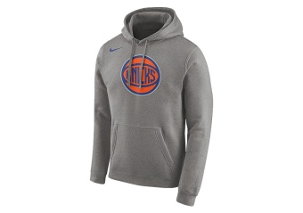 NIKE NBA NEW YORK KNICKS LOGO HOODIE DARK GREY HEATHER