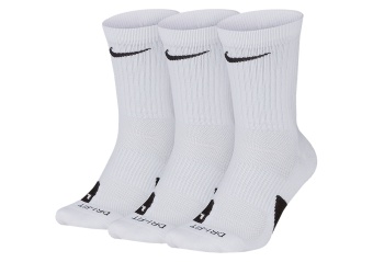 NIKE ELITE CREW 3PACK SOCKS WHITE