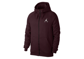 NIKE AIR JORDAN JUMPMAN FLEECE HOODIE BURGUNDY CRUSH