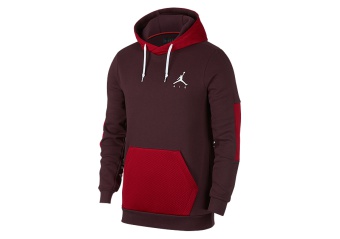 NIKE AIR JORDAN JUMPMAN HYBRID FLEECE HOODIE BURGUNDY CRUSH