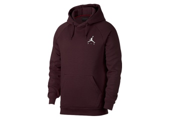 NIKE AIR JORDAN JUMPMAN FLEECE HOODIE BURGUNDY CRUSH