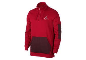 NIKE AIR JORDAN JUMPMAN HYBRID FLEECE HOODIE GYM RED